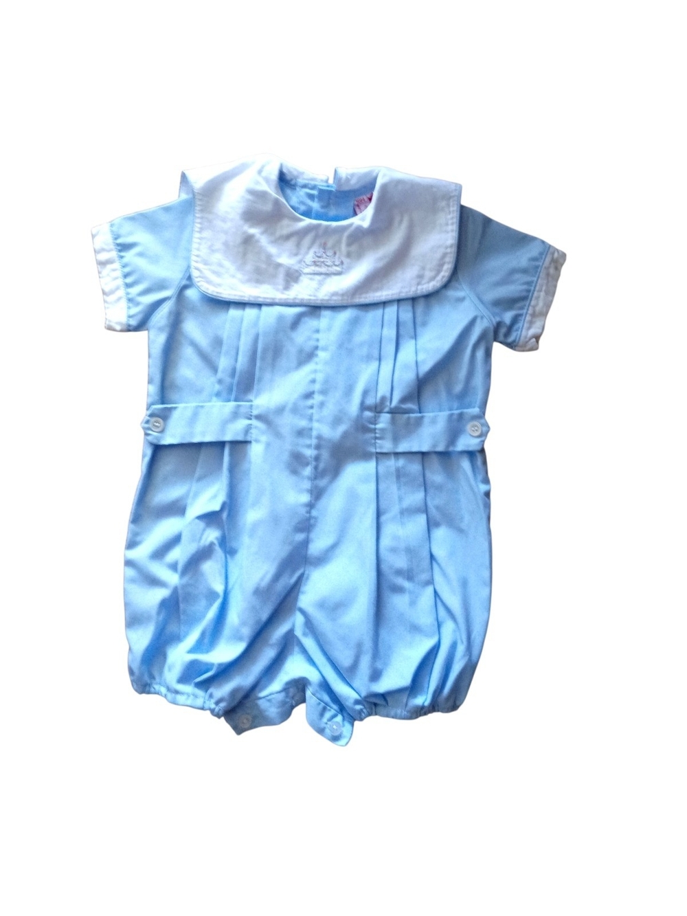 Orient Express -Light Blue Baby Boys' Birthday Romper with White Collar 18 M